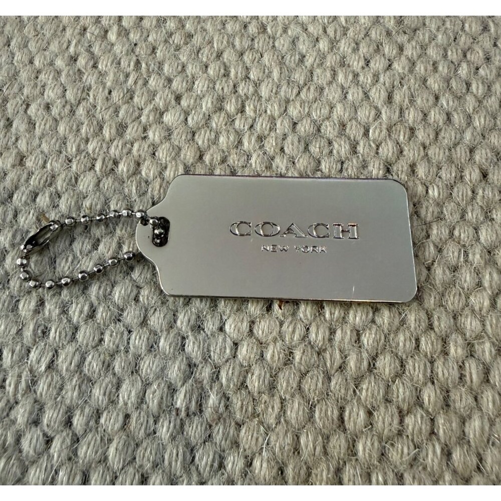 Coach New York Silver Toned Metal Keychain Bag Charm Fob Tag
